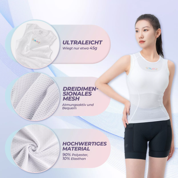 ROCKBROS | TVI Damen Radtrikot – Ärmelloses Unterhemd, atmungsaktive Radsport-Funktionsweste